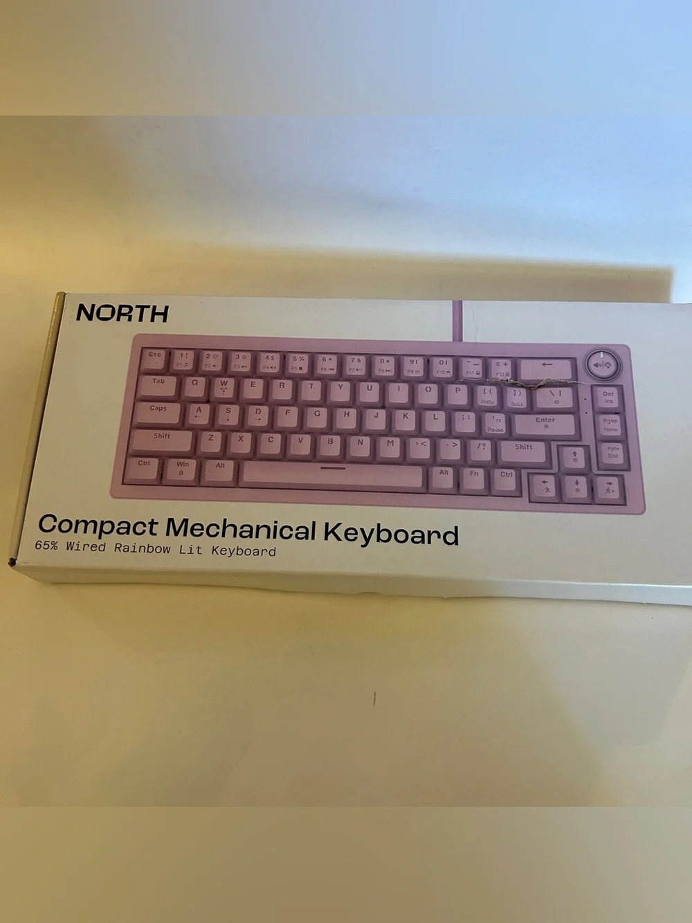 Compact Mechanical Keyboard 65% Wired RGB Rainbow Backlit Gaming Keyboard Purple